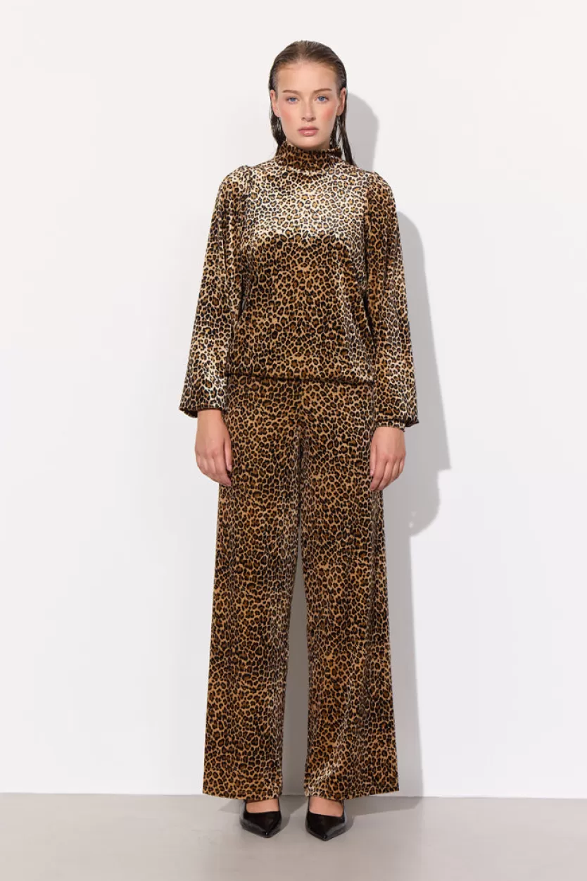 Trousers | Hunkọn Angela Velour Trousers - Leopard