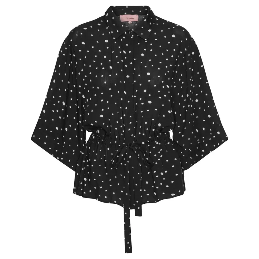 Blouses | Shirts | Hunkọn Kris Shirt - Black w/White dots